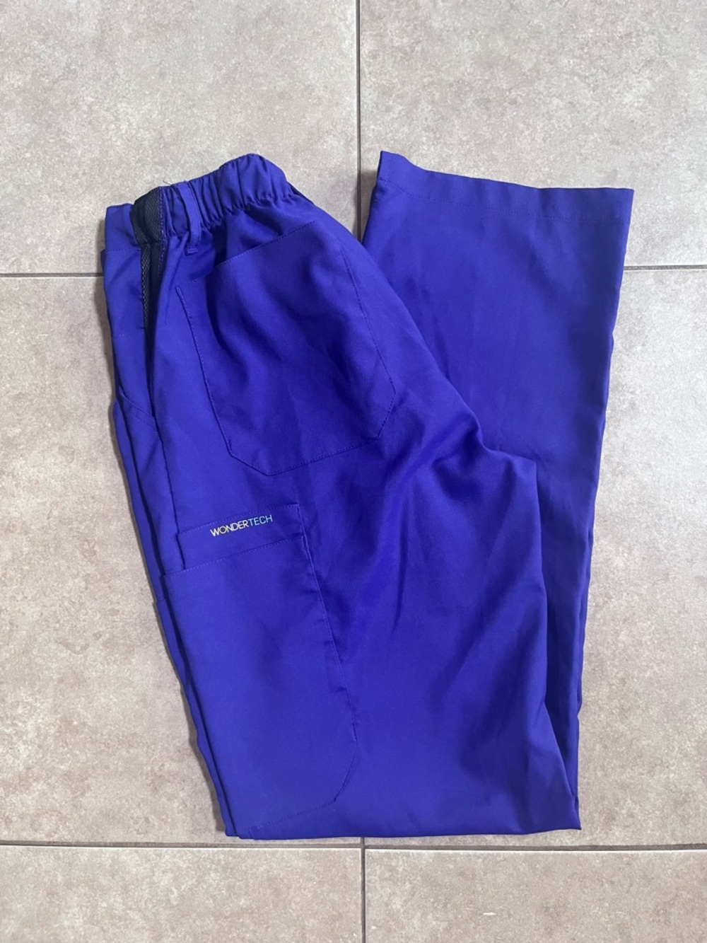 Wondertech Women's Scrub Pants Pockets Purple Straight Leg XS